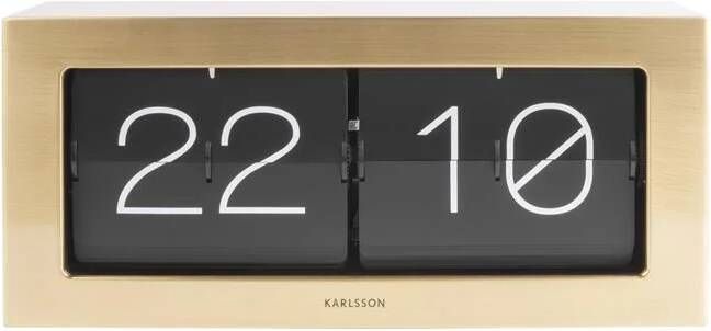 Karlsson Wandklokken Wall Table clock Boxed Flip XL Goudkleurig
