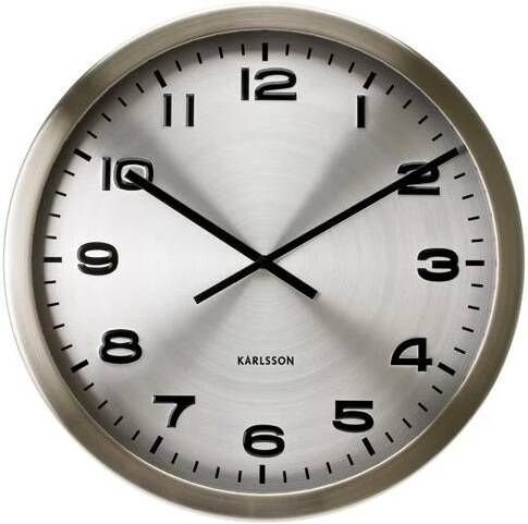 Karlsson Wandklok Maxie Alu Zilver- Ø50cm