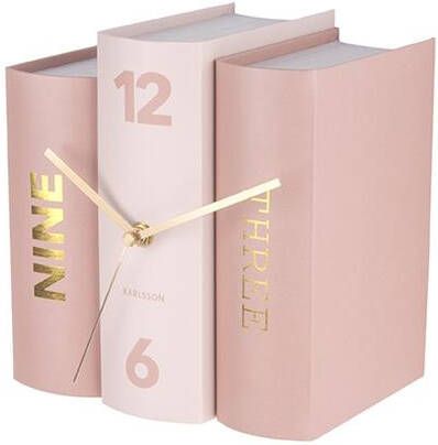 Karlsson Table clock Book pink tones paper 20x15x20cm