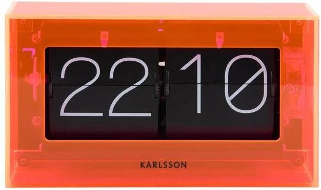 Karlsson Tafelklok Boxed Flip Neon Oranje