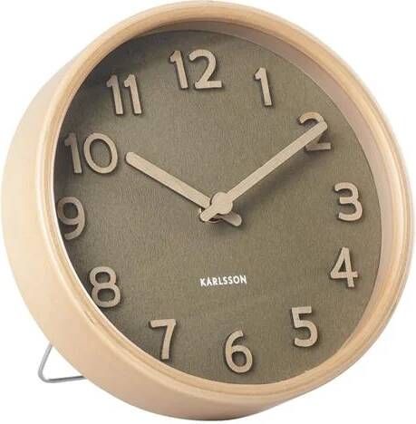 Karlsson Table clock Pure wood grain moss green