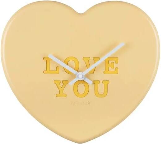 Karlsson Wandklok Heart Candy Zachtgeel