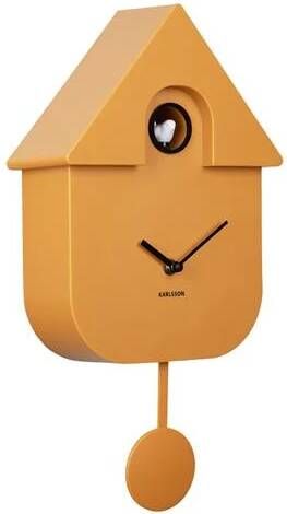 Karlsson Karllson Wall Clock Modern Cuckoo ABS ochre yellow