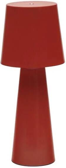 Kave Home Arenys grote tafellamp met rood geschilderde afwerking