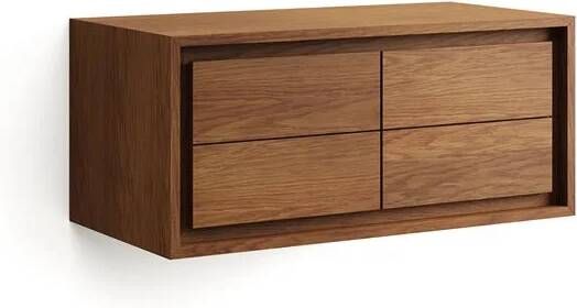 Kave Home Badkamermeubel Kenta in massief teakhout met notenhouten