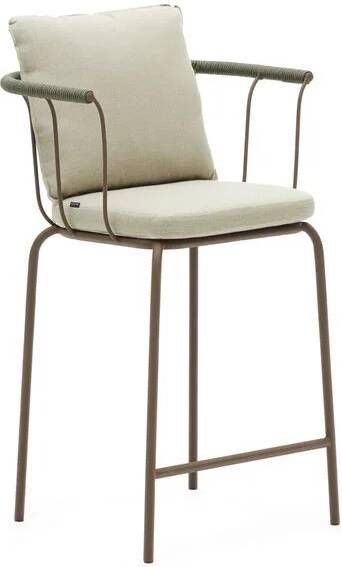 Kave Home Barkruk Salguer Gevlochten touw en staal Beige (zithoogte 66cm)