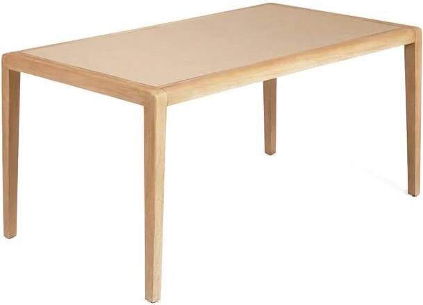 Kave Home Betere tafel in beige polybeton en massief acaciahout 160