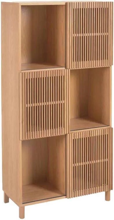 Kave Home Boekenkast Beyla 42.5 x 84.5 cm 78% MDF E0 (vezelplaat met gemiddelde dichtheid en lage formaldehyde-emissie klasse E0) 20% Eikenhoutplaat (Quercus alba) 2% Essenboomhout (Fraxinus Excelsior) - Foto 3