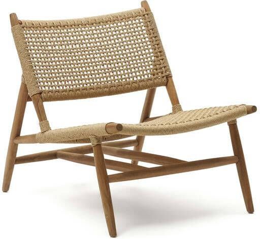 Kave Home Codolar fauteuil in massief teakhout