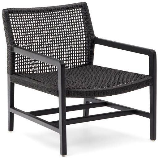 Kave Home Fauteuil Sabolla van massief teakhout met zwarte afwerking