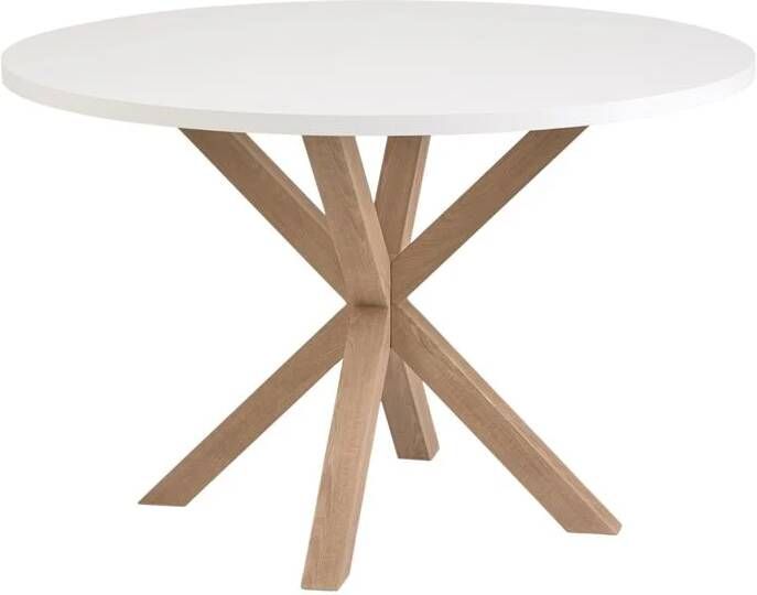 Kave Home Ronde Eettafel Argo 120cm Wit Naturel