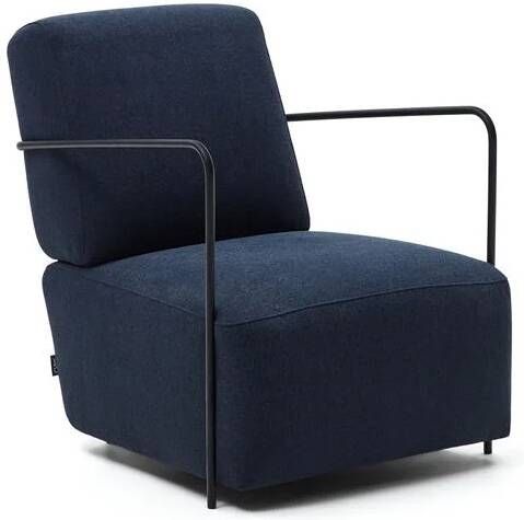 Kave Home Gamer fauteuil blauw en metaal met zwart geschilderde