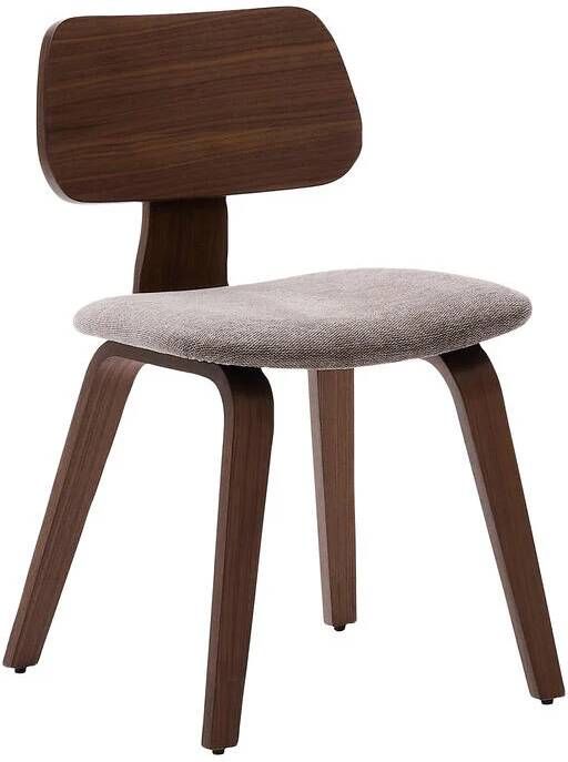Kave Home Eetkamerstoel Gena Walnoot en rubberhout Beige
