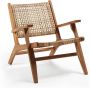 Kave Home Grignoon fauteuil in massief acaciahout en gevlochten synthetisch rotan FSC 100% - Thumbnail 2