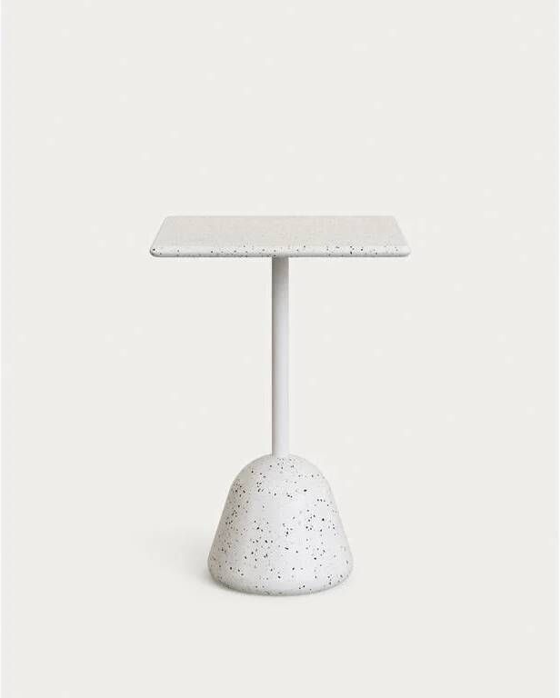 Kave Home Hoge bar tafel Saura van wit terrazzo met wit terrazzo