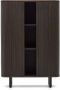 Kave Home Hoog Mailen-dressoir met 2 deuren van essenfineer met een donkere afwerking 110 x 140 cm - Thumbnail 2