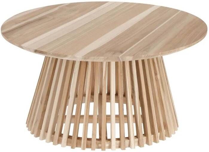 Kave Home Jeanette Salontafel Ø 80 cm Massief Teakhout Naturel