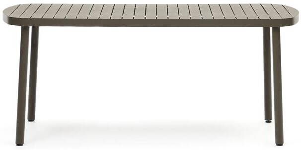 Kave Home Joncols buitentafel in aluminium met groen gelakte afwerking 180 x 90 cm
