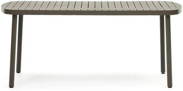 Kave Home Joncols buitentafel in aluminium met groen gelakte afwerking 180 x 90 cm