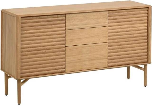 Kave Home Lenon 2-deurs dressoir van eikenhout met 3 laden 155 x 86