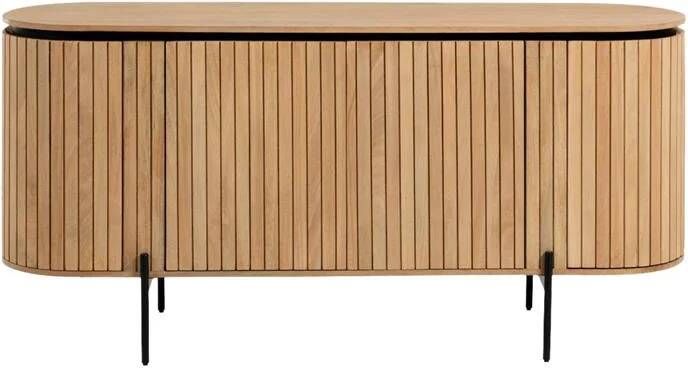 Kave Home Licia massief mangohouten dressoir met 4 deuren en zwart