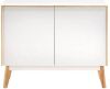 Kave Home Melan 2 deurs dressoir van massief rubberhout in witte lak, 90 x 72 cm online kopen