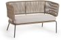 Kave Home Nadin tweezitsbank in beige koord met gegalvaniseerde stalen poten 135 cm - Thumbnail 2