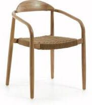 Kave Home Nina stoel in massief acaciahout en beige touw - Foto 2