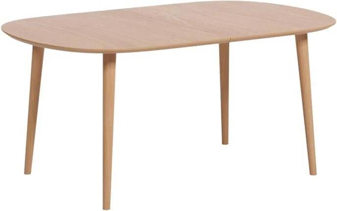 Kave Home Uitschuifbare Ovale Eettafel Oqui 160 260 x 100cm Eiken Naturel Ovaal