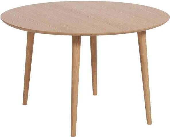 Kave Home Uitschuifbare Ronde Eettafel Oqui 120 200 x 120cm Eiken Naturel Japandi