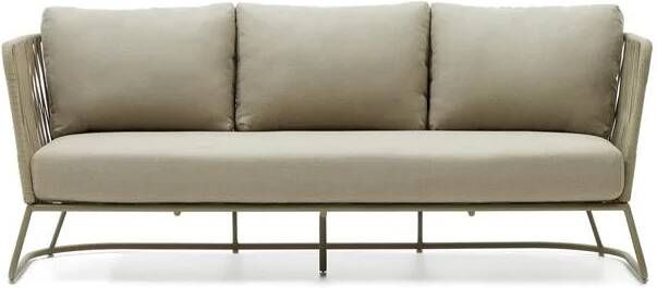Kave Home Outdoor-sofa Saconca met 3 zitplaatsen in touw en groen