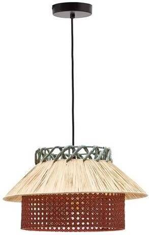 Kave Home Pulmi-plafondlamp van raffia met natuurlijke terracotta