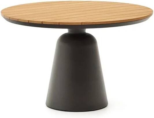 Kave Home Ronde tuintafel Tudons van grijs afgewerkt aluminium en