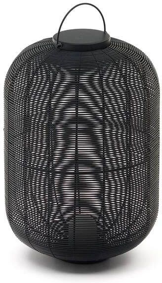 Kave Home Saranella grote draagbare tafellamp in zwart synthetisch