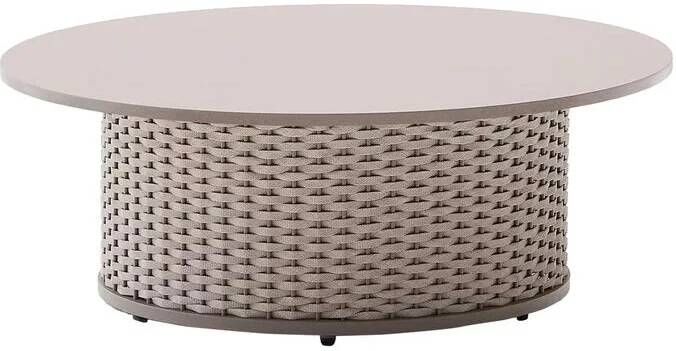 Kave Home Outdoor Salontafel Sedalis Aluminium en touw 99cm Taupe Rond