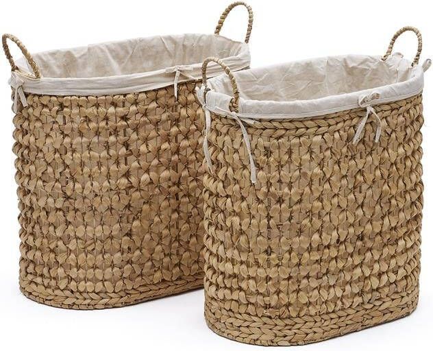 Kave Home Set van 2 Tressa-wasmanden van natuurvezel 50 cm | 60 cm