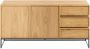 Kave Home Taiana 2-deurs dressoir met 3 lades in eikenfineer en zwart stalen structuur 160 x 78 cm - Thumbnail 1