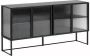 Kave Home Trixie stalen dressoir met 4 deuren met zwart gelakte afwerking 160 x 81 cm - Thumbnail 1