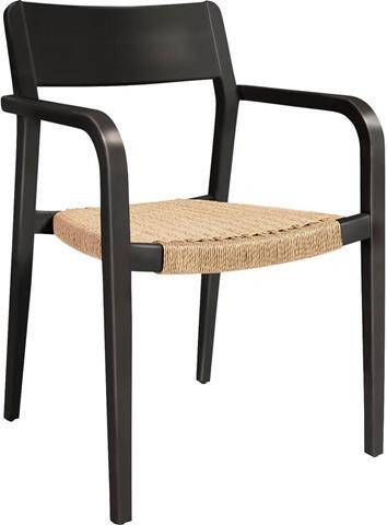 Kave Home Tuinstoel Eetkamerstoel 'Better' Acaciahout kleur Beige Zwart