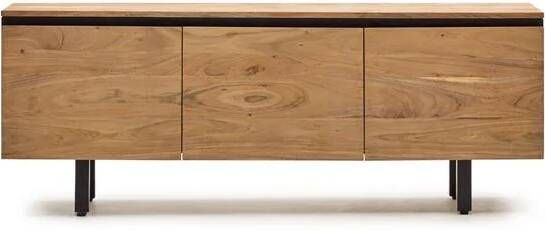 Kave Home Uxue TV-meubel met 3 deuren in massief acaciahout met natuurlijke afwerking 150 x 58 cm