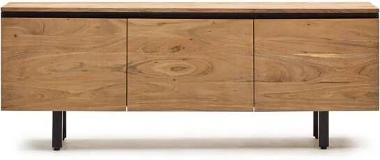 Kave Home Uxue TV-meubel met 3 deuren in massief acaciahout met natuurlijke afwerking 150 x 58 cm