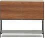 Kave Home Vedrana 2-deurs dressoir in walnootfineer met stalen poten 97 5 x 80 cm - Thumbnail 2