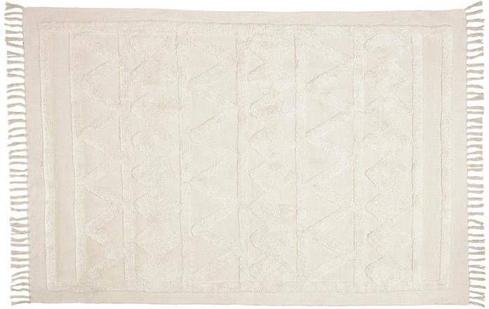 Kave Home Vloerkleed Dabria beige van 100% katoen 140 x 200 cm