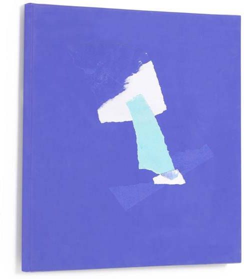 Kave Home Zoeli blauw abstract canvas 50 x 50 cm