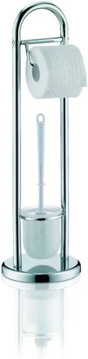 Kela Fabio Toiletrol en wc-borstel Houder Zilver