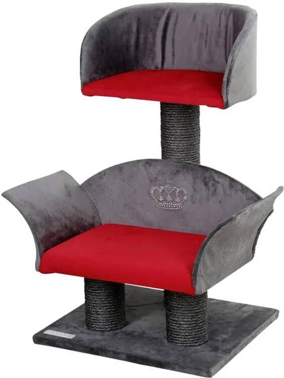 Kerbl Krabpaal Lounge Deluxe grijs en rood 81548