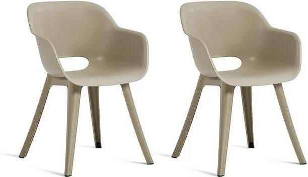 Keter Akola Tuinstoelen 2 stuks -56.5x55x80cm Zand
