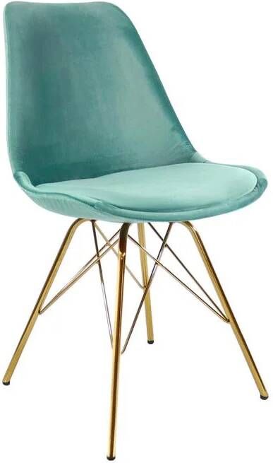 Kick Collection Kick Kuipstoel Velvet Mintgroen Goud frame