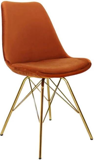 Kick Collection Kick Kuipstoel Velvet Oranje Goud frame