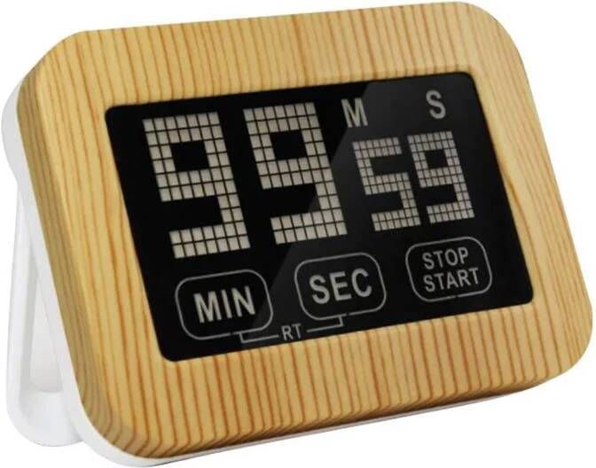 Krumble digitale kookwekker wit met hout